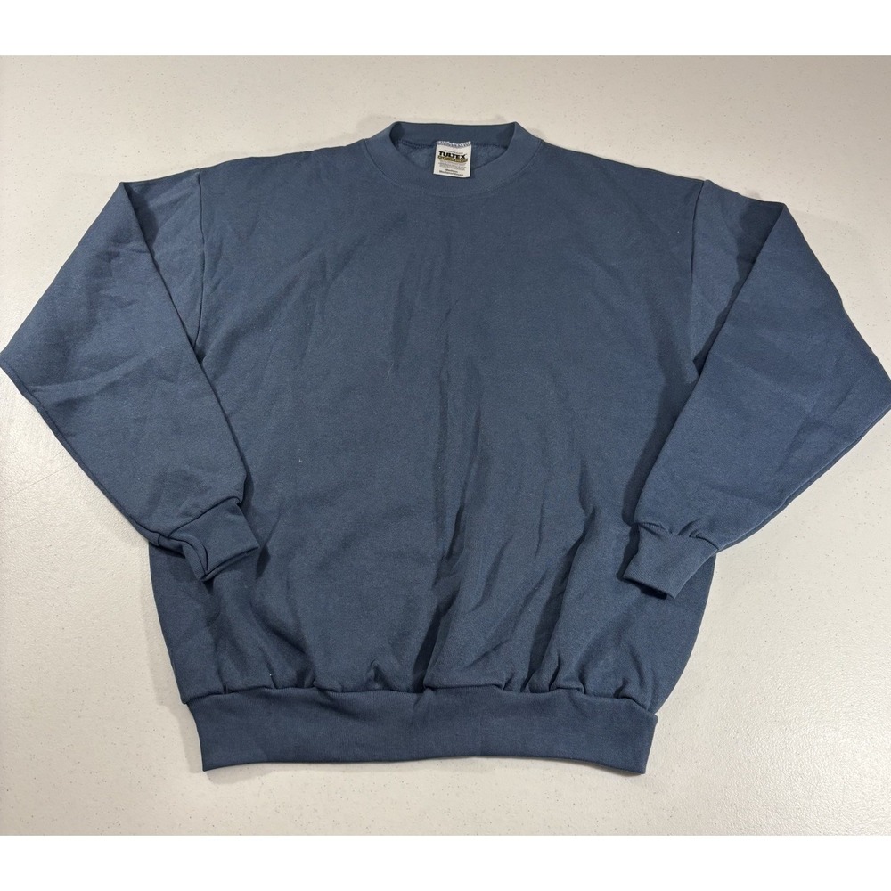 NWOT VTG Tultex Maximum Sweats Blank Slate Blue Crewneck Sweatshirt 90s USA Sz M